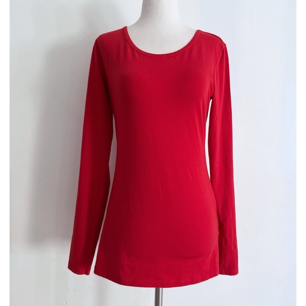 Peruvian Connection Layering Tee Long Sleeves Pima Cotton Lycra T-shirt Top S - Picture 2 of 9